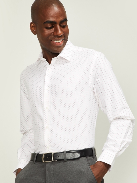 

CODE by Lifestyle Men White & Red Regular Fit Cotton DASH Printed Casual Shirt