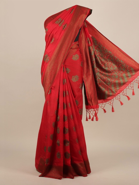 

Pothys Red & Green Jute Silk Woven Design Saree