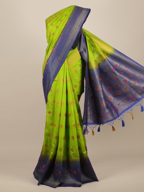 

Pothys Green Woven Design Jute Silk Saree