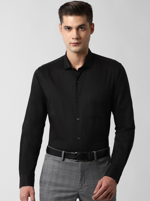 

Peter England Men Black Slim Fit Solid Pure Cotton Semiformal Shirt