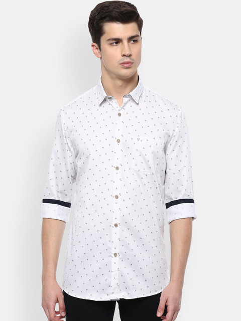 

Van Heusen Sport Men White Pure Cotton Slim Fit Printed Casual Shirt