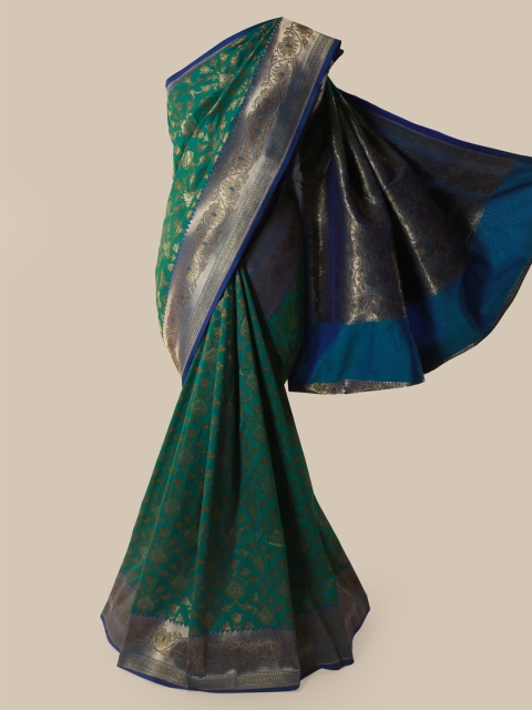 

Pothys Green & Blue Pure Silk Woven Design Banarasi Saree