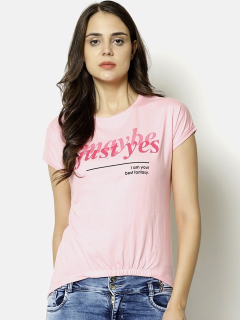 

V2 Value & Variety Pink Printed Chambray Regular Top