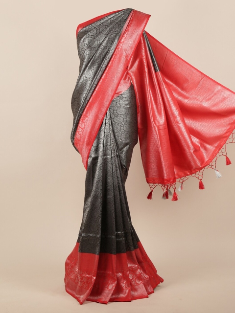 

Pothys Black & Pink Jute Silk Woven Design Saree