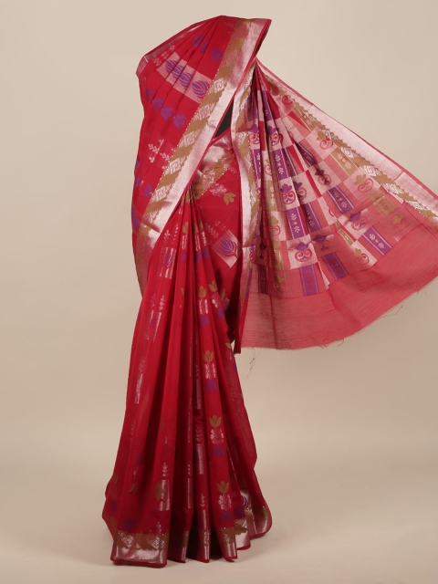 

Pothys Red Printed Silk Cotton Saree