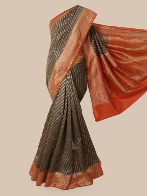 

Pothys Brown Pure Silk Woven Design Banarasi Saree