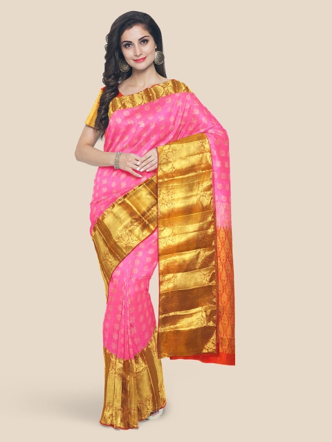 

KLM Fashion Mall Pink Woven Design Kanjeevaram Saree