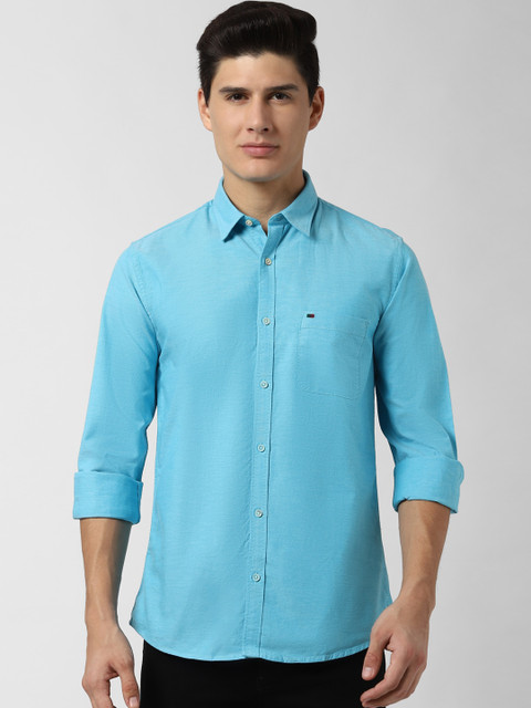 

Peter England Casuals Men Blue Slim Fit Solid Casual Shirt