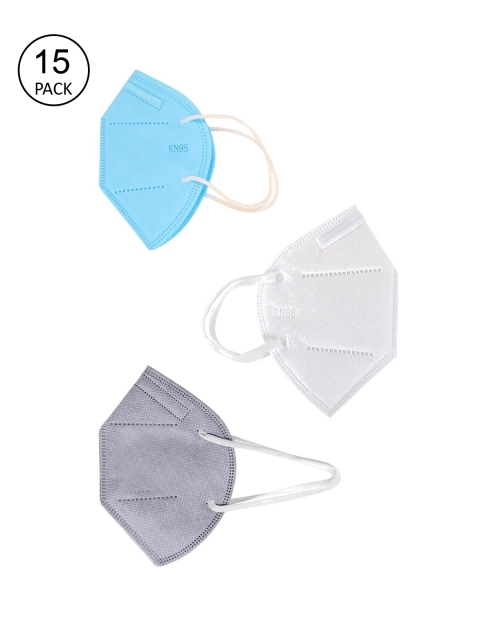 

OOMPH Pack Of 15 5-Ply Reusable Anti-Pollution KN95 Face Masks, Blue
