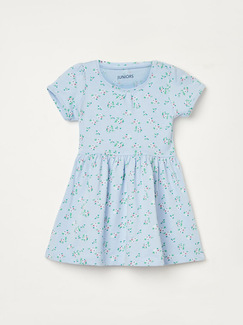 

Juniors by Lifestyle Girls Blue Printed Fit and Flare Dress