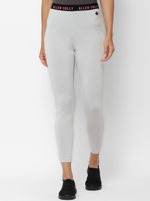 

Allen Solly Woman Women Grey Solid Ankle-Length Leggings