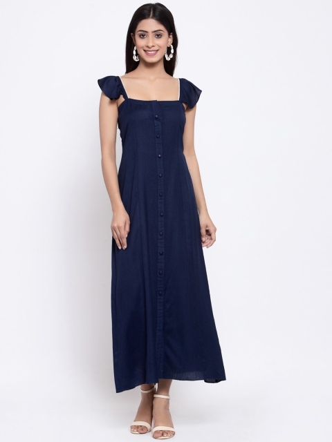 

DUGRI BE THE ONE Women Navy Blue Solid Maxi Dress
