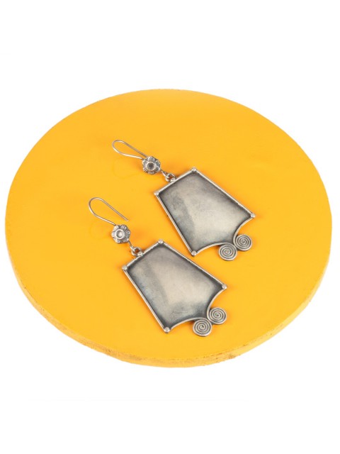 

SANGEETA BOOCHRA Silver-Toned Geometric Drop Earrings