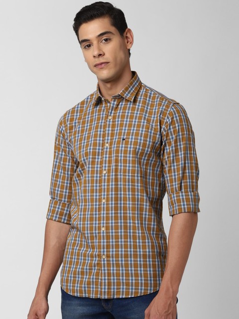 

Peter England Casuals Men Brown Slim Fit Checked Casual Shirt