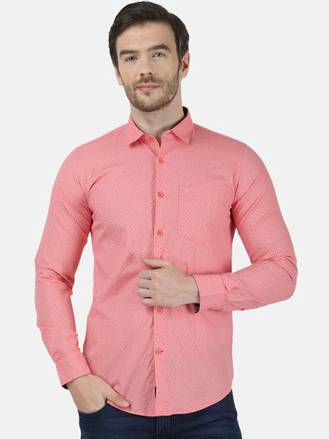 

Monte Carlo Men Pink Slim Fit Printed Casual Shirt