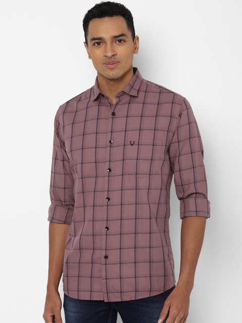 

Allen Solly Men Pink & Black Slim Fit Checked Pure Cotton Casual Shirt