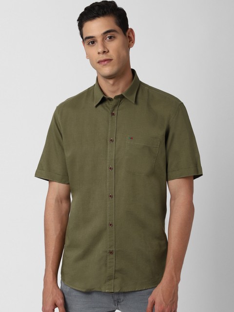 

Peter England Casuals Men Olive Green Slim Fit Shirt