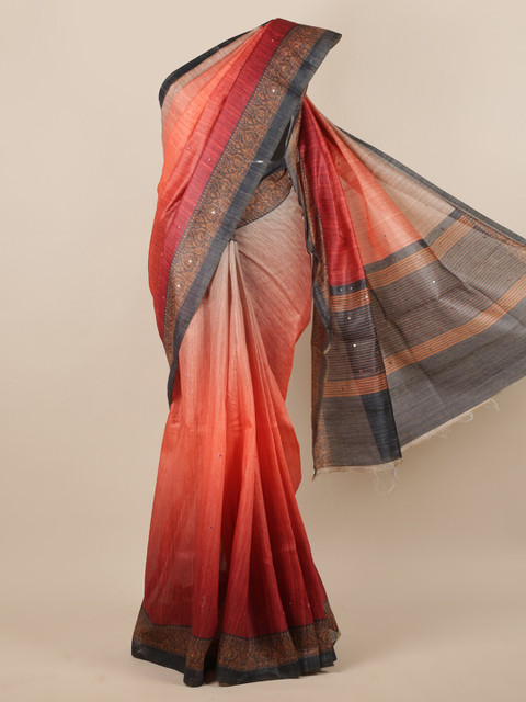 

Pothys Rust Orange Dyed Saree