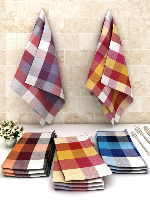 

Athom Trendz Pack Of 12 Red & White Checked Cotton Cleaning Cloth