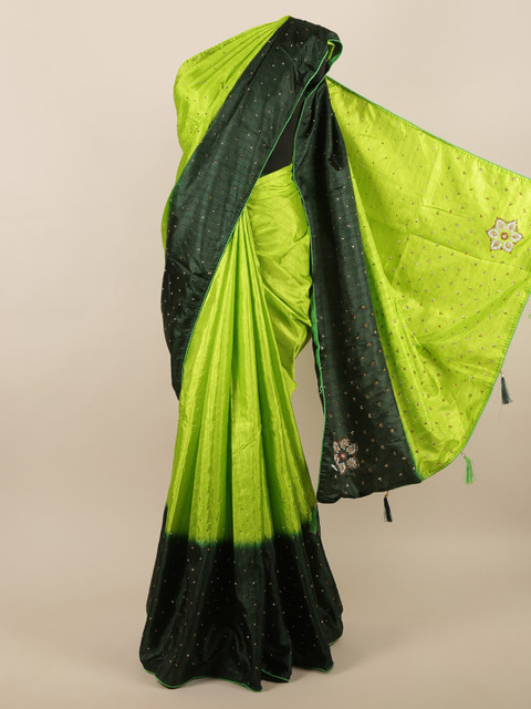 

Pothys Green Embellished Saree