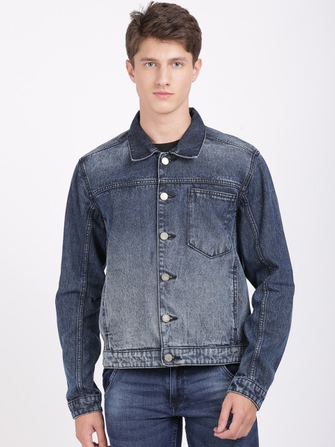 

ANTHEM Men Navy Blue Dyed Denim Jacket
