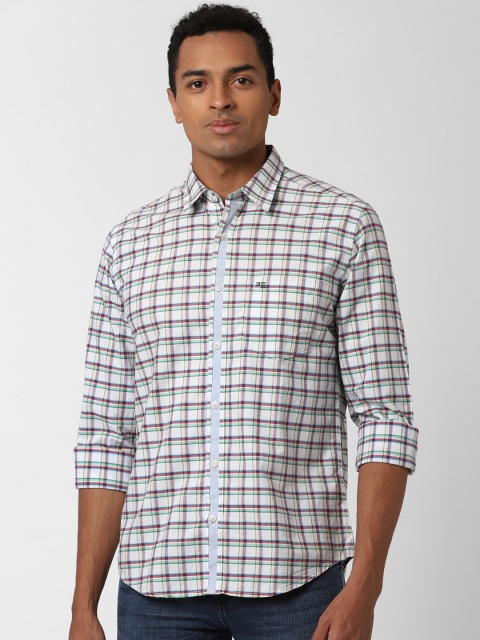 

Peter England Men White & Pink Checked Slim Fit Cotton Casual Shirt