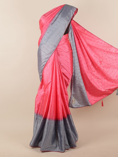 

Pothys Coral Pink Embellished Saree