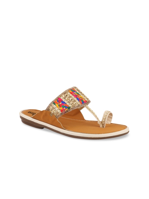 

Shoetopia Women Multicolored Embellished One Toe Flats, Multi