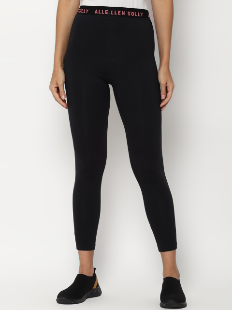 

Allen Solly Woman Black Solid Ankle-Length Leggings