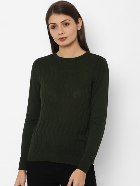 

Allen Solly Woman Olive Green Regular Top