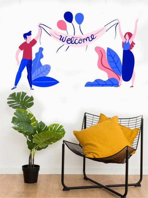

rawpockets Unisex multi Welcome With Couples Wall Stickers