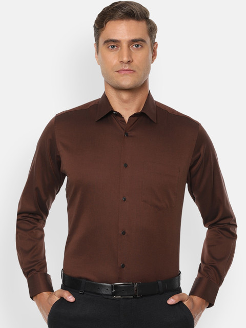 

Van Heusen Men Brown Pure Cotton Regular Fit Solid Formal Shirt