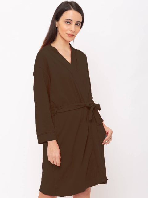 

Nick&Jess Women Brown Solid Relaxed-Fit 100% Cotton Bath Robe