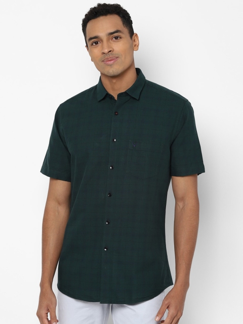 

Allen Solly Men Green & Black Slim Fit Checked Casual Shirt