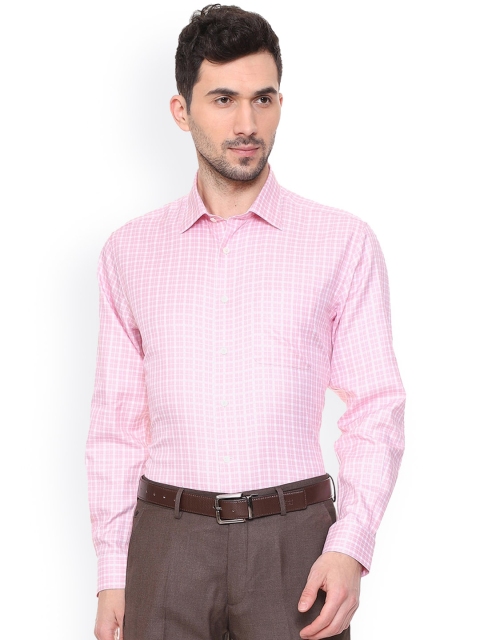 

Luxure by Louis Philippe Men Pink Regular Fit Checked Pure Cotton Formal Shirt