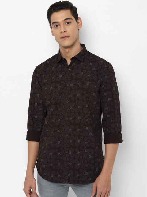 

Allen Solly Men Brown Slim Fit Printed Pure Cotton Casual Shirt