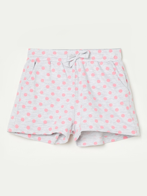

Fame Forever by Lifestyle Girls Grey Melange & Pink Printed Regular Fit Cotton Shorts
