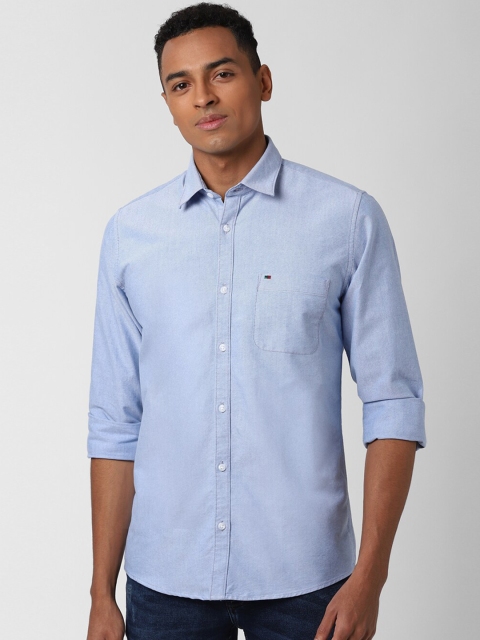 

Peter England Casuals Men Blue Slim Fit Solid Pure Cotton Casual Shirt