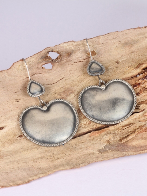 

SANGEETA BOOCHRA Silver-Toned Geometric Drop Earrings