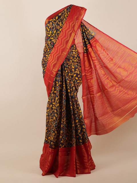 

Pothys Navy Blue & Yellow Woven Design Saree