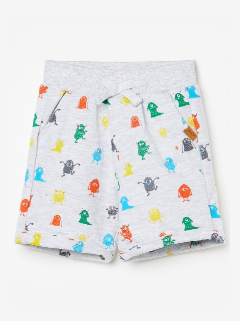 

Juniors by Lifestyle Boys Grey Melange Printed Regular Fit Shorts
