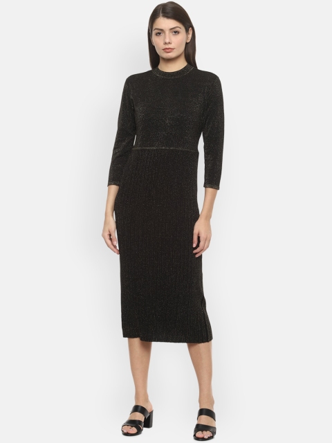 

Van Heusen Woman Black Solid Sheath Dress