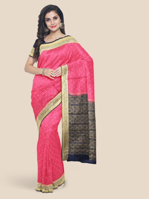 

KLM Fashion Mall Pink Woven Design Banarasi Saree