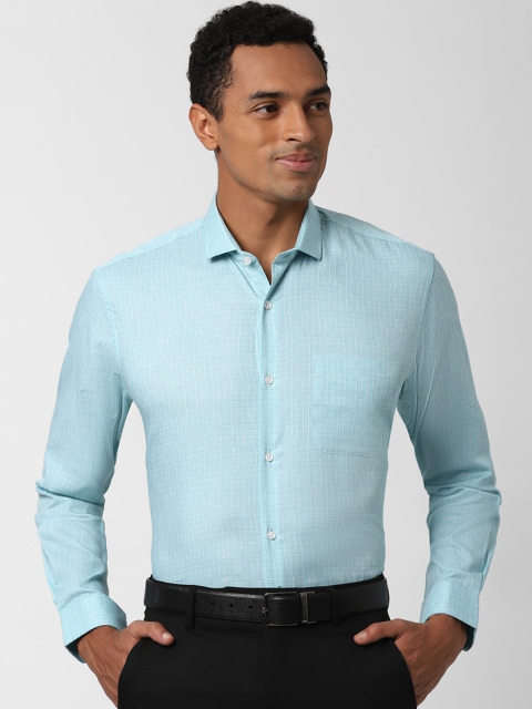 

Peter England Men Blue Checked Regular Fit Cotton Smart Casual Shirt