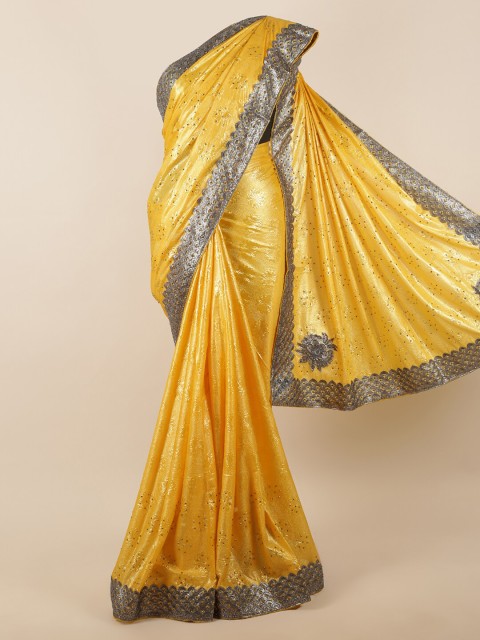 

Pothys Yellow Woven Design & Embellished Saree