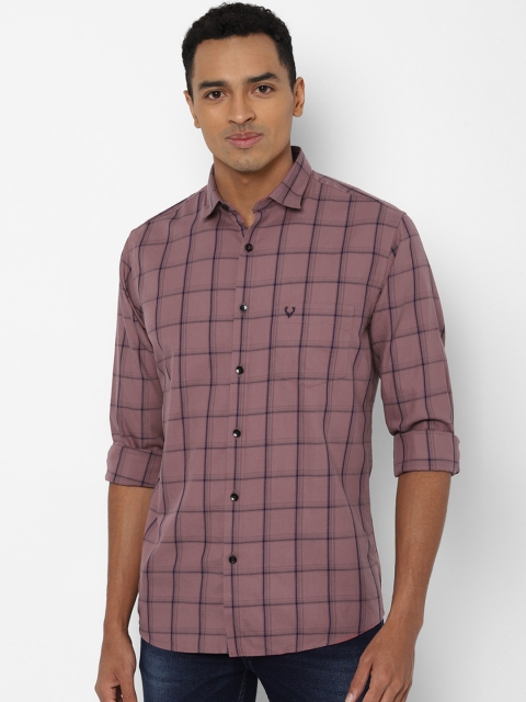 

Allen Solly Men Pink & Black Slim Fit Checked Pure Cotton Casual Shirt