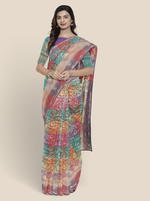 

KLM Fashion Mall Multicoloured Woven Design Kanjeevaram Saree, Multi