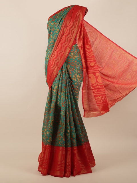 

Pothys Green Woven Design Jute Silk Saree
