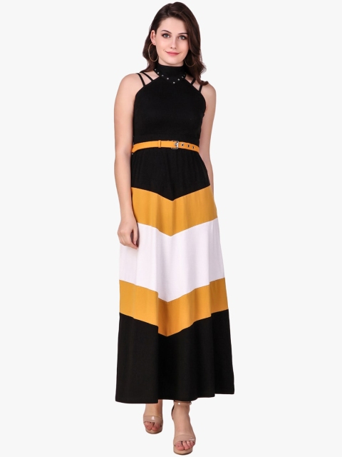 

Texco Women Black Colourblocked Maxi Dress