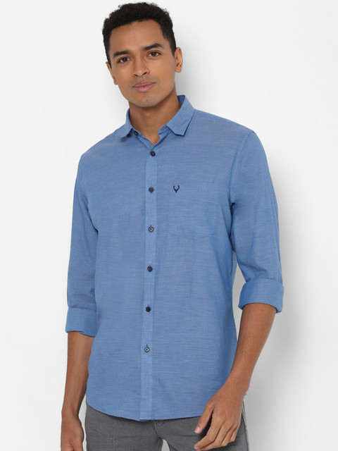 

Allen Solly Men Blue Slim Fit Solid Pure Cotton Casual Shirt